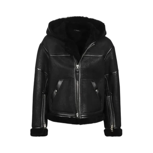 Hooded Leather Jacket