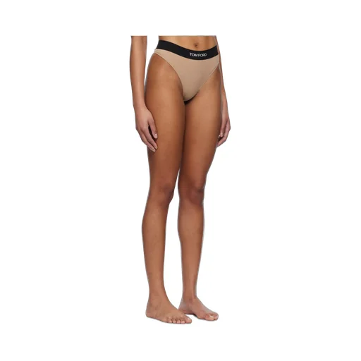 Logo-Waistband Stretch Thongs