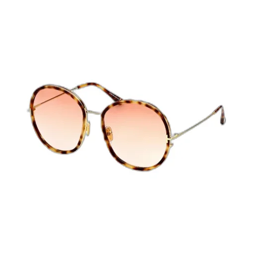 Round-Frame Tortoiseshell Sunglasses