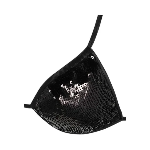 Sequin-Embellished Triangle Bikini Top