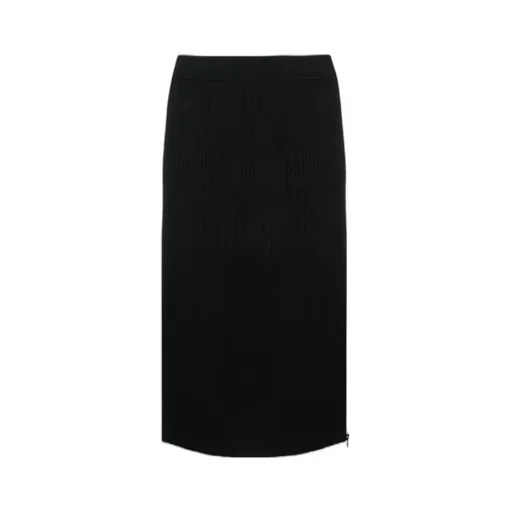 Ribbed-Knit Midi Skirt