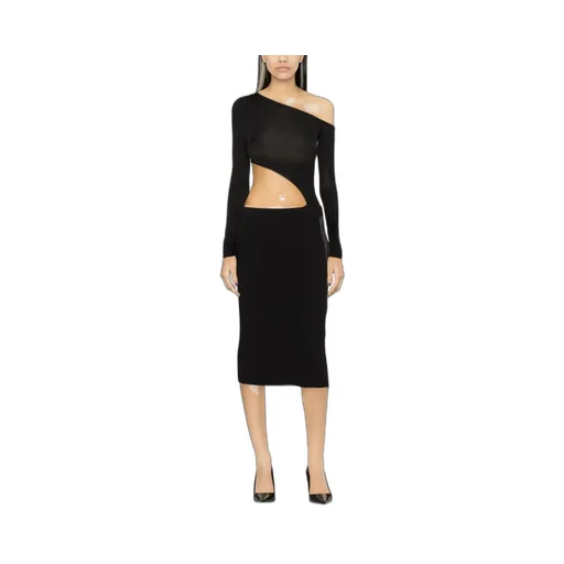 Ribbed-Knit Midi Skirt
