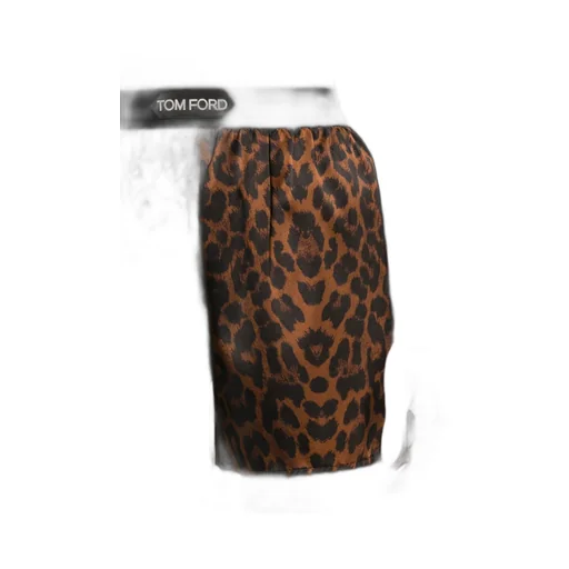 Leopard-Print Logo Waistband Shorts