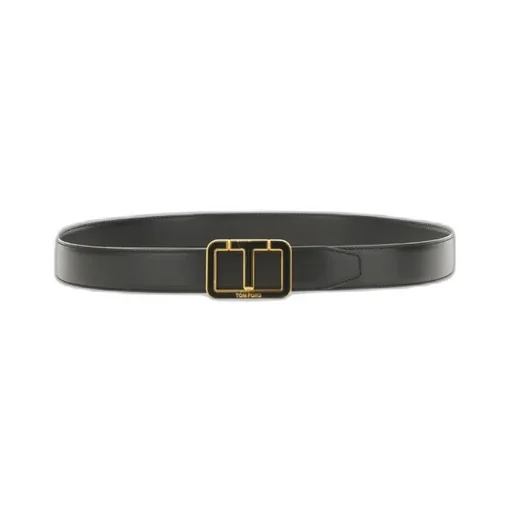 Logo-Buckle Leather Belt