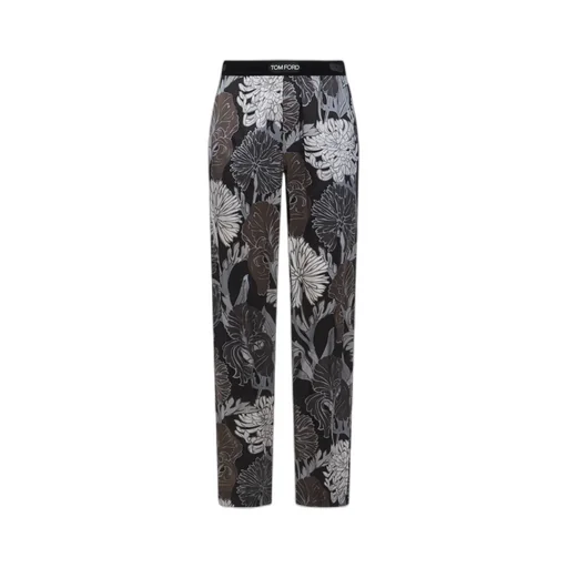 Floral-Printed Flared Trousers