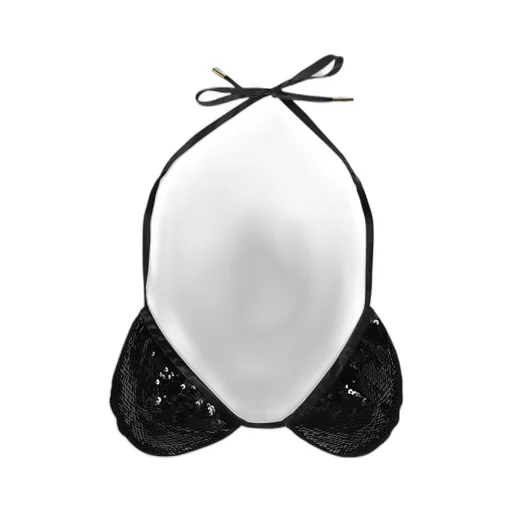 Sequin-Embellished Triangle Bikini Top