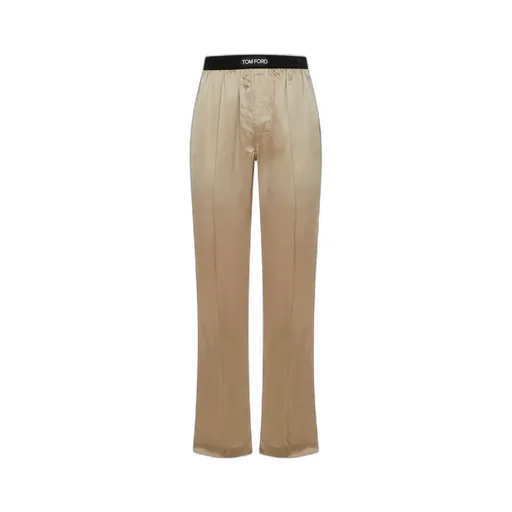 Logo Patch Satin Pajama Bottoms