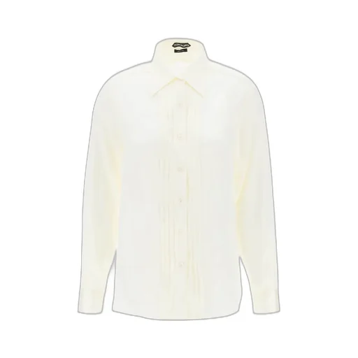 Pintuck-Detailed Long-Sleeved Shirt