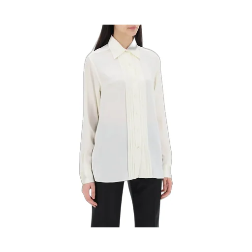 Pintuck-Detailed Long-Sleeved Shirt