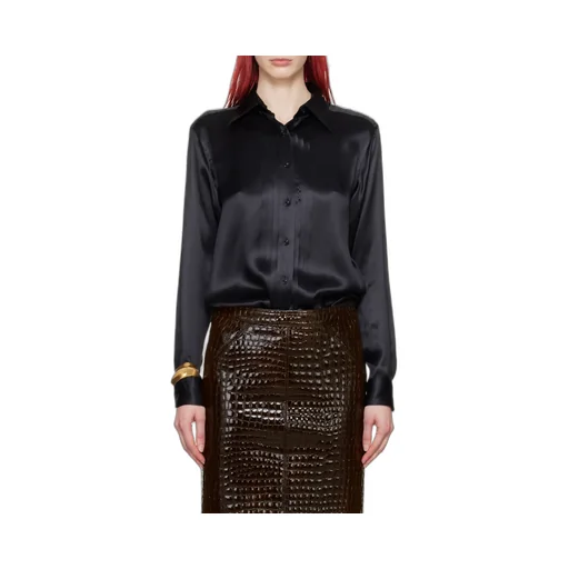 Pintuck-Detailed Long-Sleeved Shirt