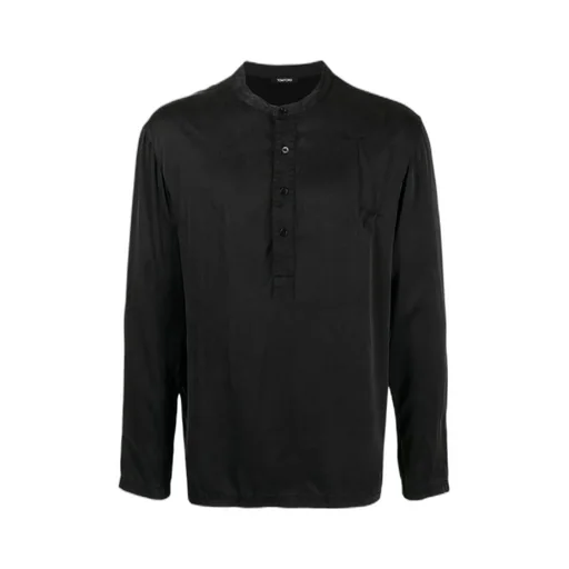 Half Buttoned Long-Sleeved Pyjama Shirt