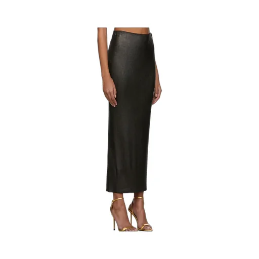 Metallic-Thread High-Rise Skirt