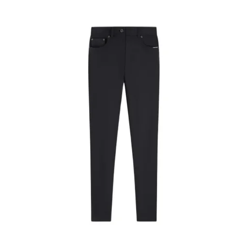 Glossy Logo Patch Skinny Jeans