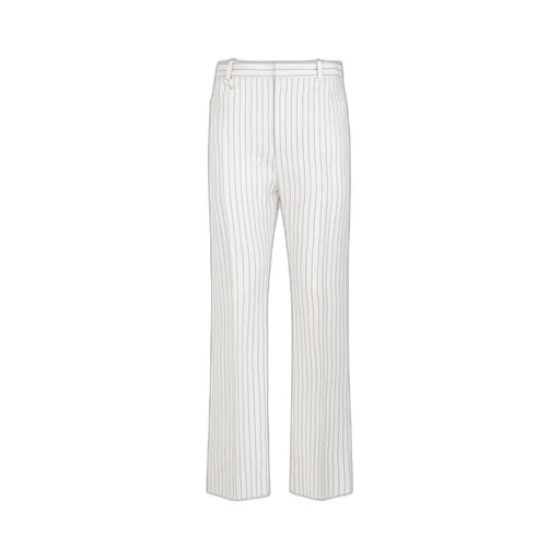 Pinstripe Straight-Leg Pants