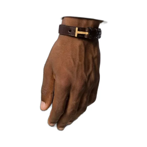 T Braided Leather Bracelet
