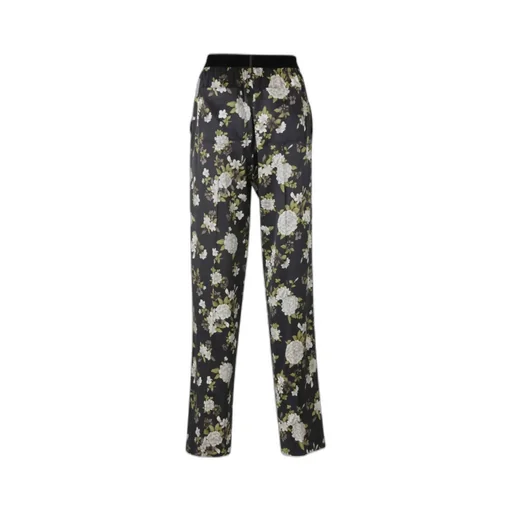 Floral-Printed Straight-Leg Pajama Trousers