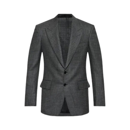 Single-Breasted Houndstooth Blazer
