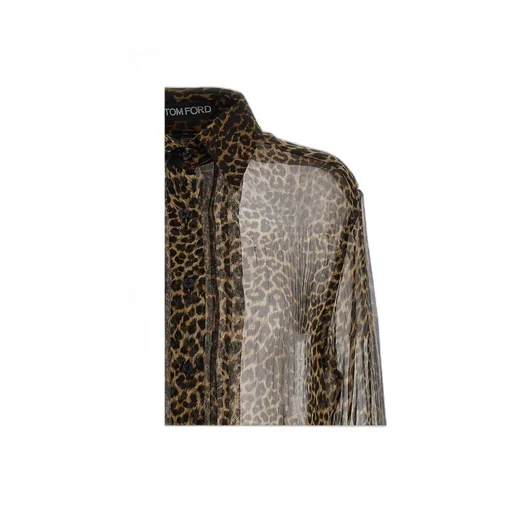 Leopard-Printed Long-Sleeved Shirt