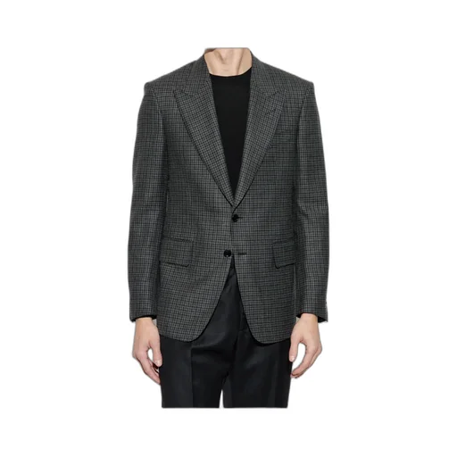 Single-Breasted Houndstooth Blazer