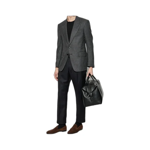 Single-Breasted Houndstooth Blazer