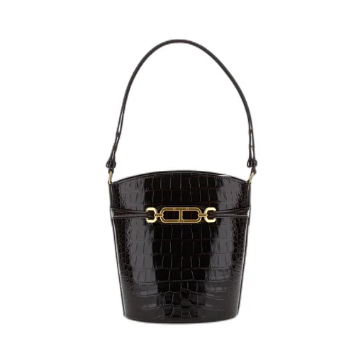 Shiny Embossed Medium Bucket Bag