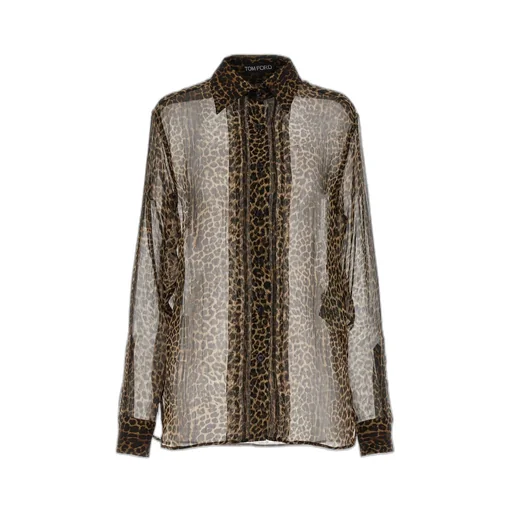 Leopard-Printed Long-Sleeved Shirt