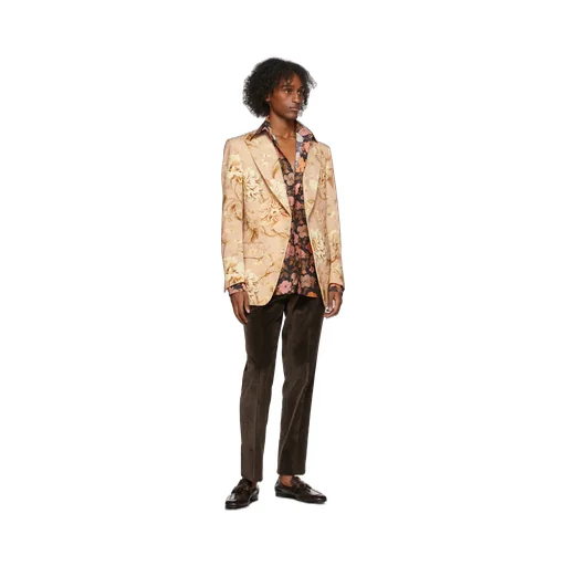 Floral Print Single-Breasted Blazer
