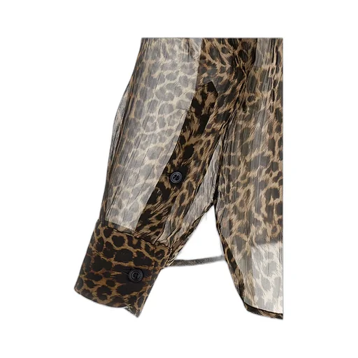 Leopard-Printed Long-Sleeved Shirt
