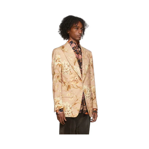 Floral Print Single-Breasted Blazer