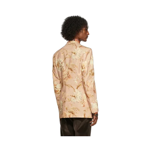 Floral Print Single-Breasted Blazer