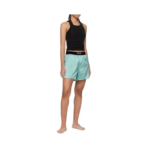 Logo-Waistband Satin Shorts