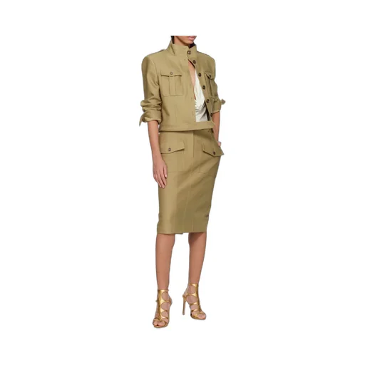 Flap Pocket Pencil Skirt