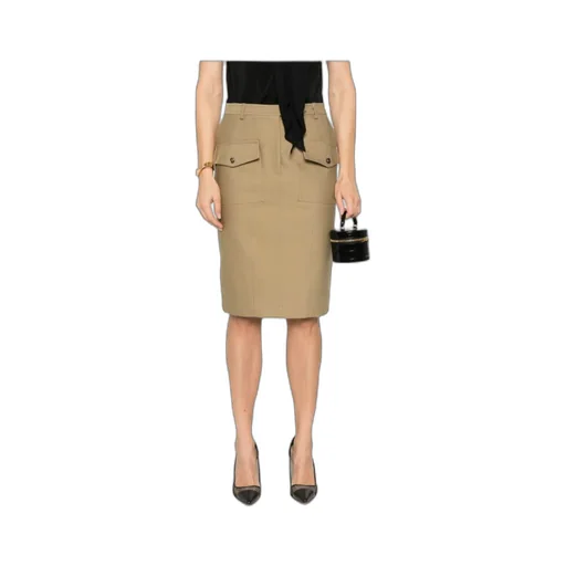 Flap Pocket Pencil Skirt