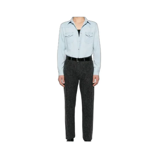 Long-Sleeved Denim Shirt