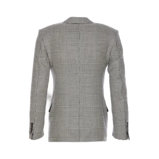 Single-Breasted Checked Blazer