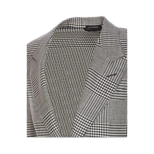 Single-Breasted Checked Blazer