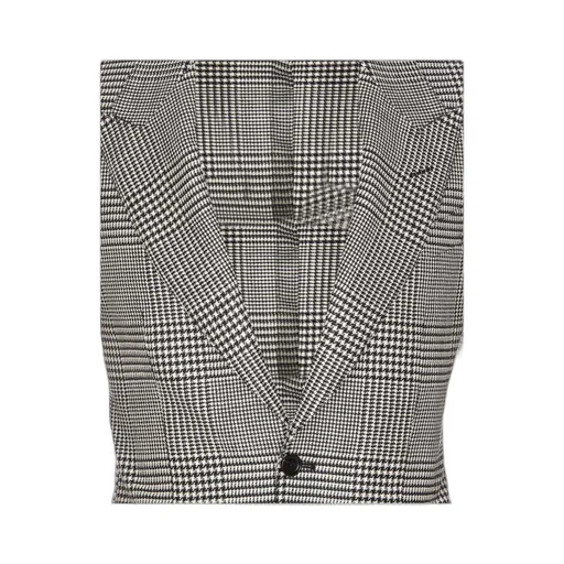 Single-Breasted Checked Blazer
