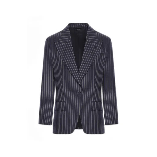 Pinstripe Single-Breasted Blazer