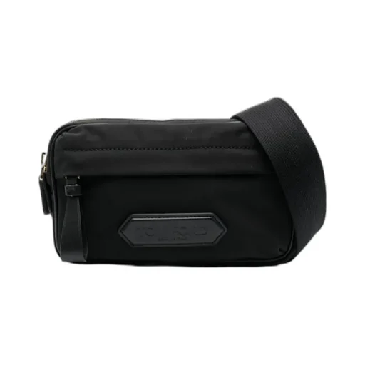 Logo-Patch Leather Belt Bag