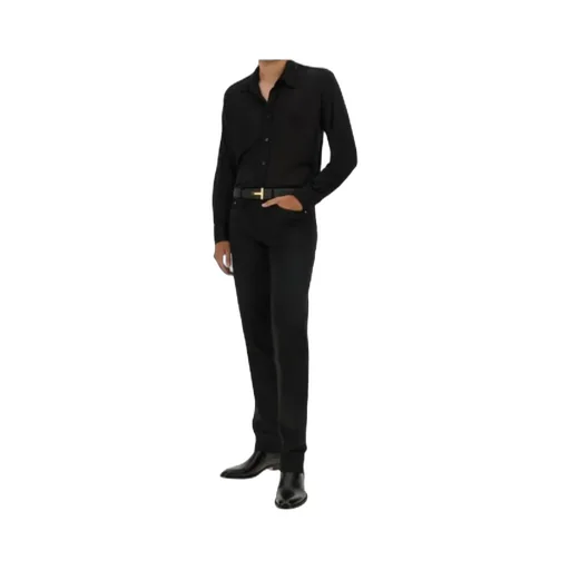 Long-Sleeved Straight Hem Shirt