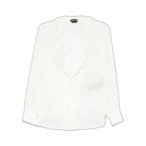 Ruffle-Detailed V-Neck Blouse
