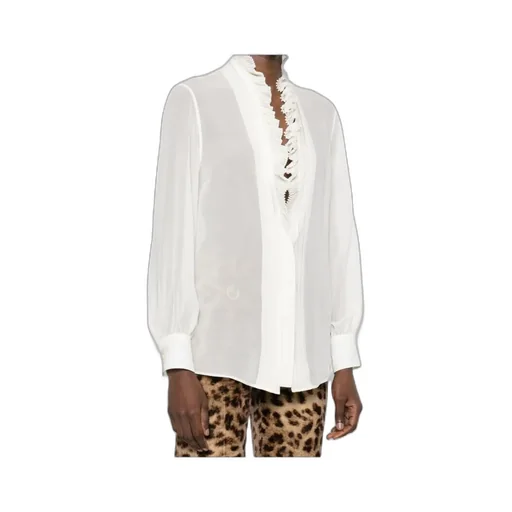 Ruffle-Detailed V-Neck Blouse