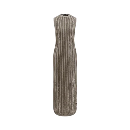 Sleeveless Ribbed-Knit Maxi Dress