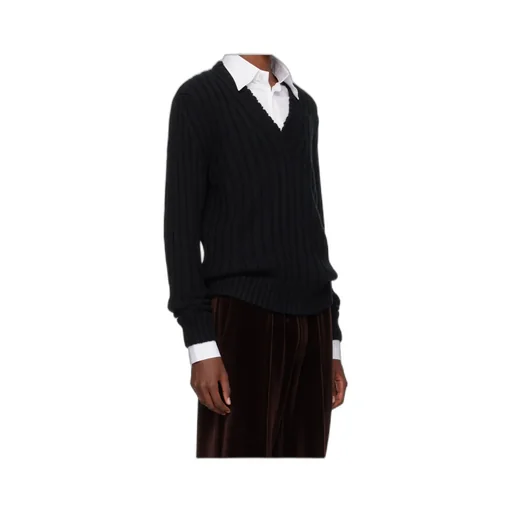 V-Neck Long-Sleeved Sweater