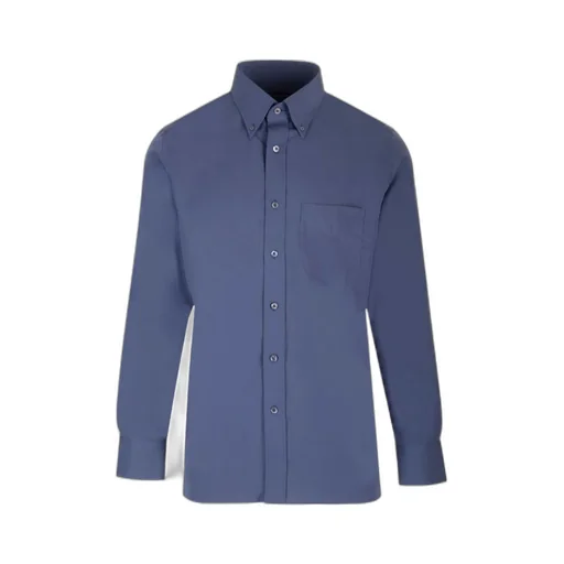Long-Sleeved Curved Hem Shirt