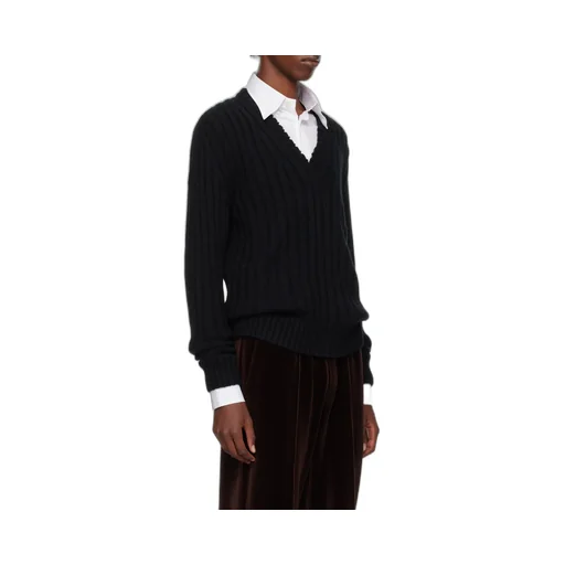 V-Neck Long-Sleeved Sweater