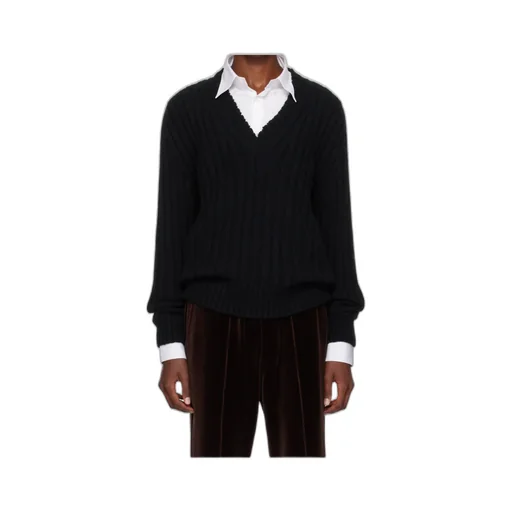 V-Neck Long-Sleeved Sweater
