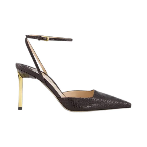 Pointed High Heel Ankle Strap Pumps