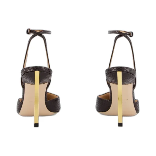 Pointed High Heel Ankle Strap Pumps