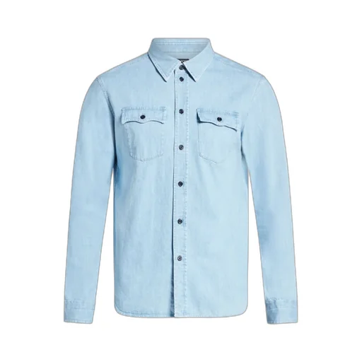 Denim Curved Hem Shirt